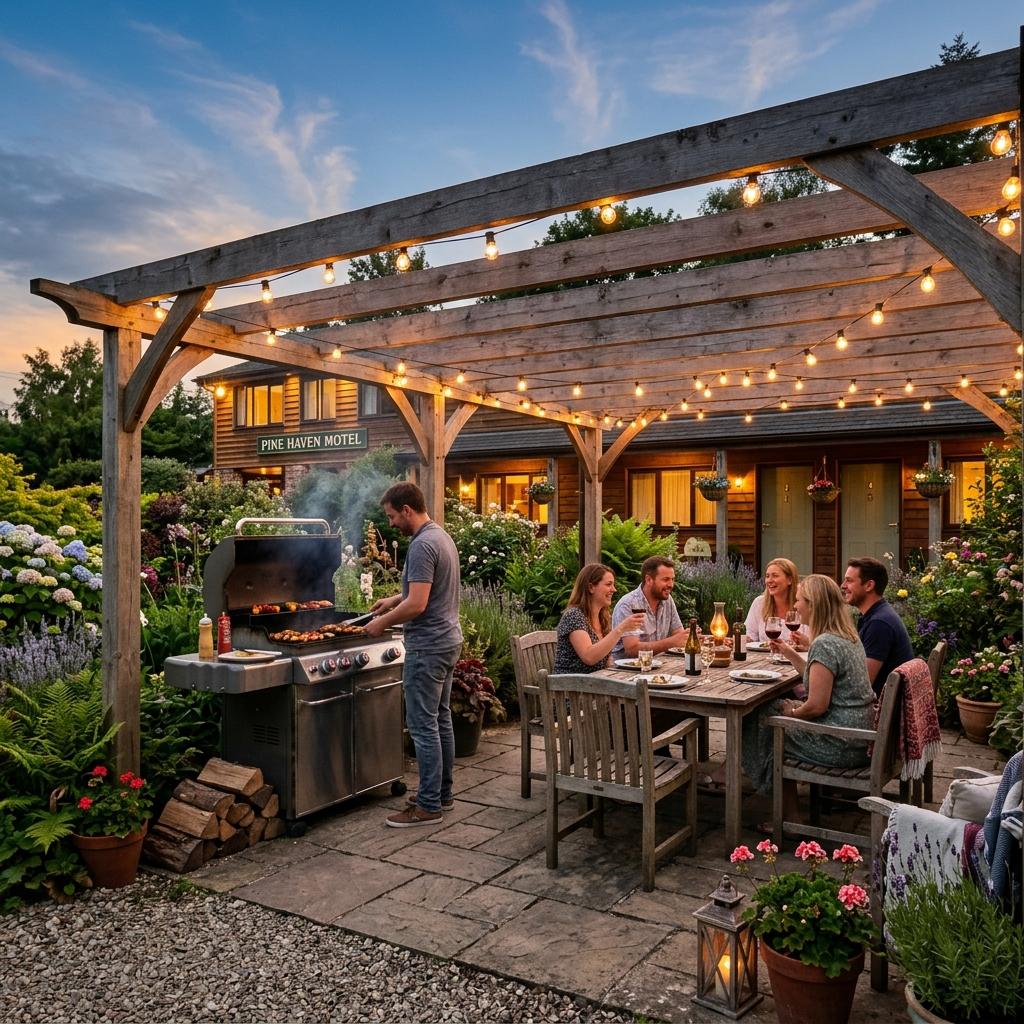 Central Motel Pergola and BBQ Area